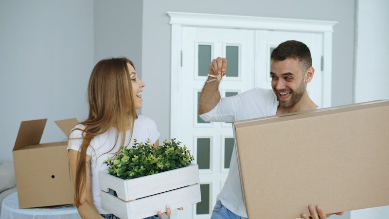 Happy couple closing on a new home in the Shenandoah Valley